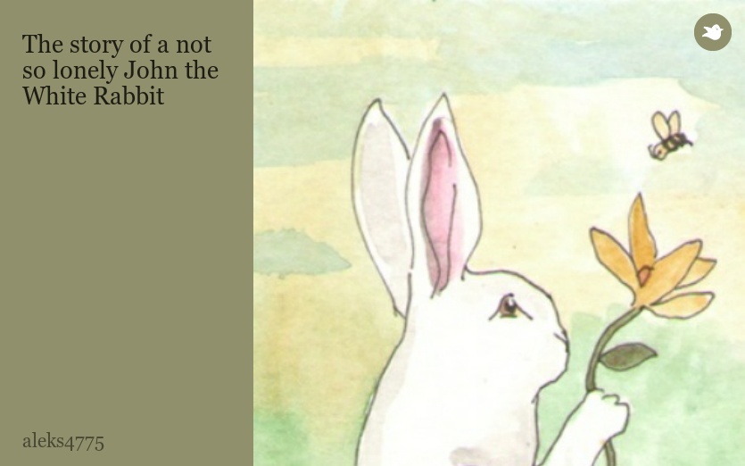 The story of a not so lonely John the White Rabbit