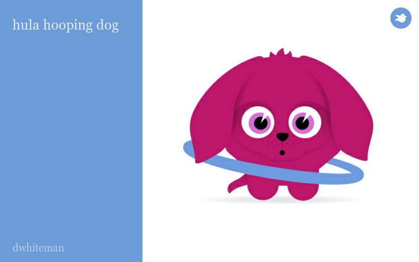 hula hooping dog