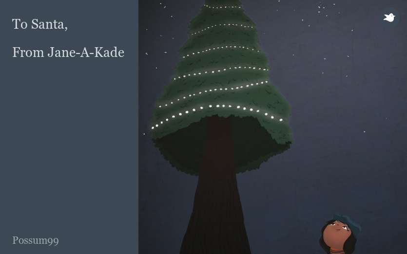 To Santa,

From Jane-A-Kade