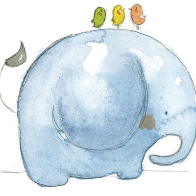 elephant and birds elephant and birds