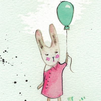 rabbit with balloon rabbit with balloon