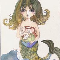 Mermaid and baby Mermaid and baby