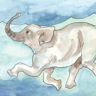 Swimming elephant Swimming elephant